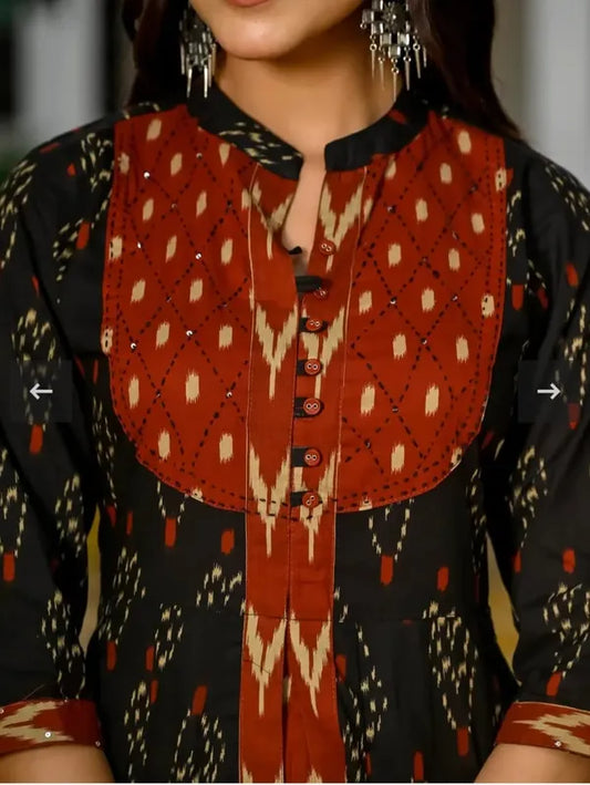 Anarkali kurti with bottom & dupatta