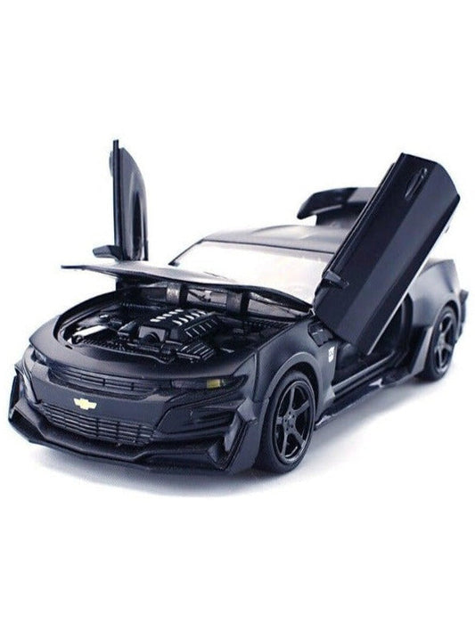 Chevrolet Camaro Metal Die Cast Car - Matte Black 1/24 - Big Size