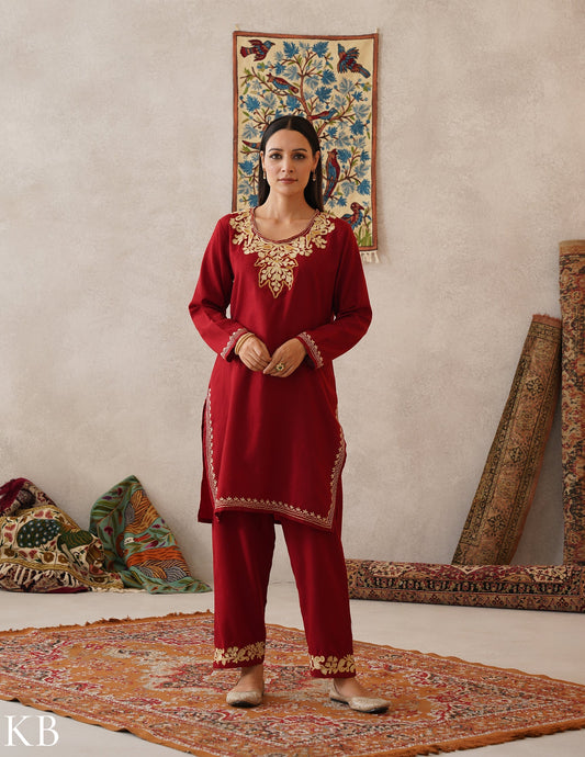 Zari Woollen Co-ord Set