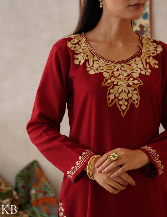 Zari Woollen Co-ord Set