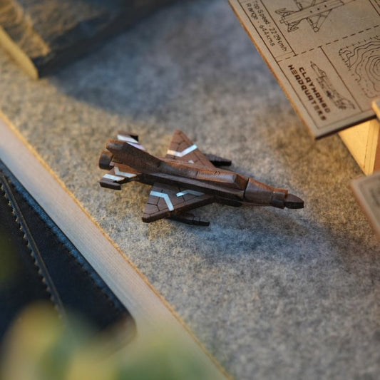 MIKOYAN MIG-21 Mother of Pearl Wooden Brooch