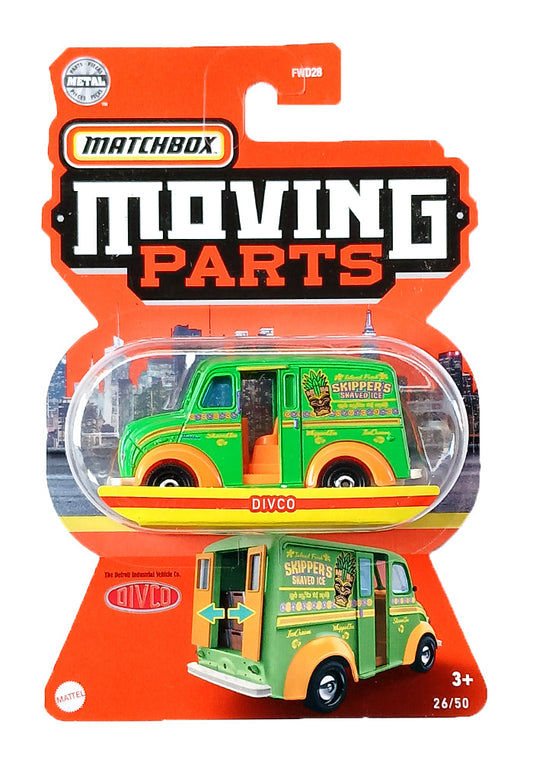 EXCLUSIVES Matchbox Moving Parts DIVCO - Green / Orange - 2022 Card