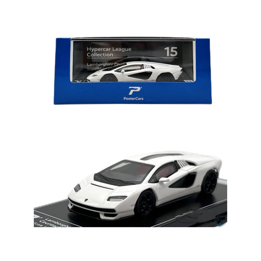 PosterCars 1:64 Lamborghini Countach LPI 800-4 – White – Acrylic Box | Hypercar League Collection