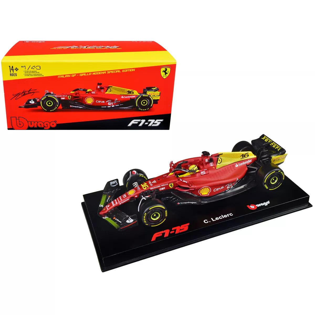 1:43 Ferrari 2022 F1-75 #16 55 75Th - Italian GP