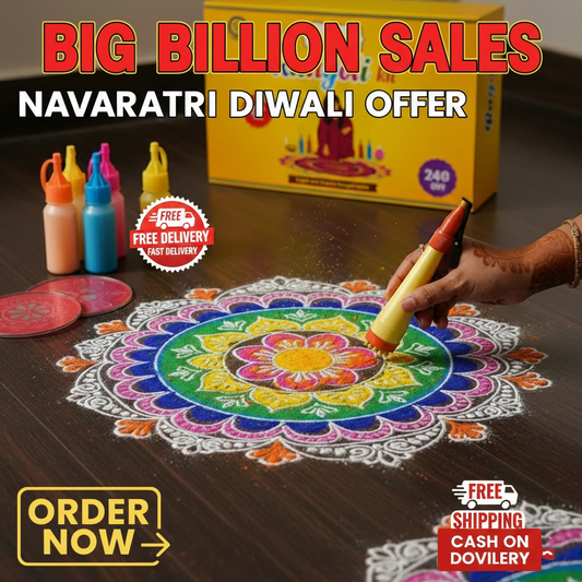 Rangoli Making Kit Includes Magic Tool (4 inch) Random Design