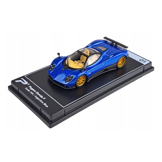 PosterCars 1:64 H01 – Pagani Zonda F with Acrylic Box  (Argentina Blue) Diecast Car Model