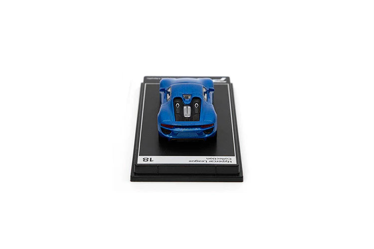 PosterCars 1:64 Porsche 918 Spyder – Sapphire Blue Metallic – Acrylic Box | #H18