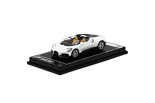 PosterCars 1:64 Bugatti Mistral – White – Acrylic Box | Hypercar League Collection #23
