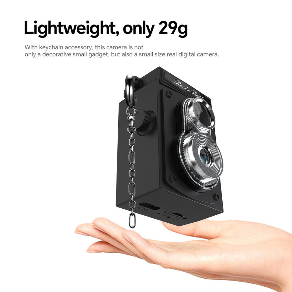 Mini Digital Camera, Mini Retro Camera, Vintage Camera, Wide Angle Lens, 32GB Included, Nostalgic Photos, Old Video Effects