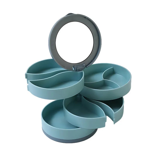 Rotating Jewelry Storage Box - With Makeup Mirror™️