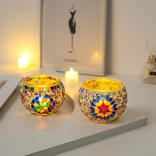 Handmade Mosaic Candle Holder™️ - Set of 8