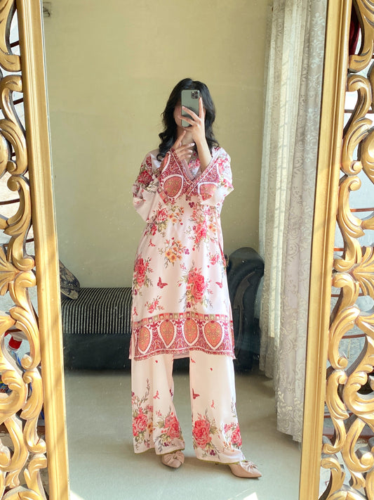 Dilruba Chic Pink 2-Piece  Kurti Set
