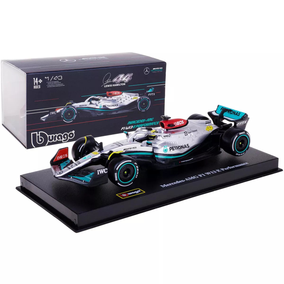 1:43 Mercedes AMG 2022 W13 Hamilton #44 Russell #63