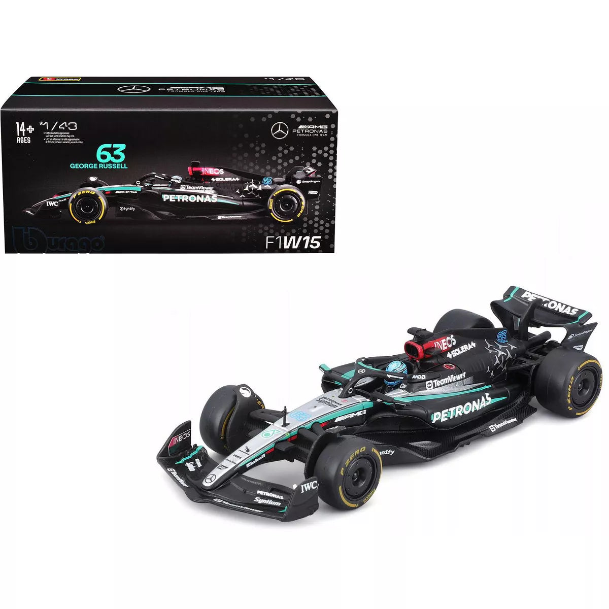 1:43 Mercedes AMG 2024 W15 #44 #63