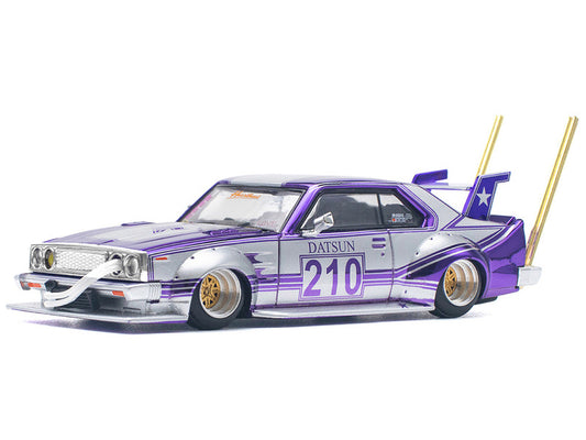 Pop Race 1:64 Skyline C210 Kaido Racer “Bosozoku Style” RHD #210 in purple and silver