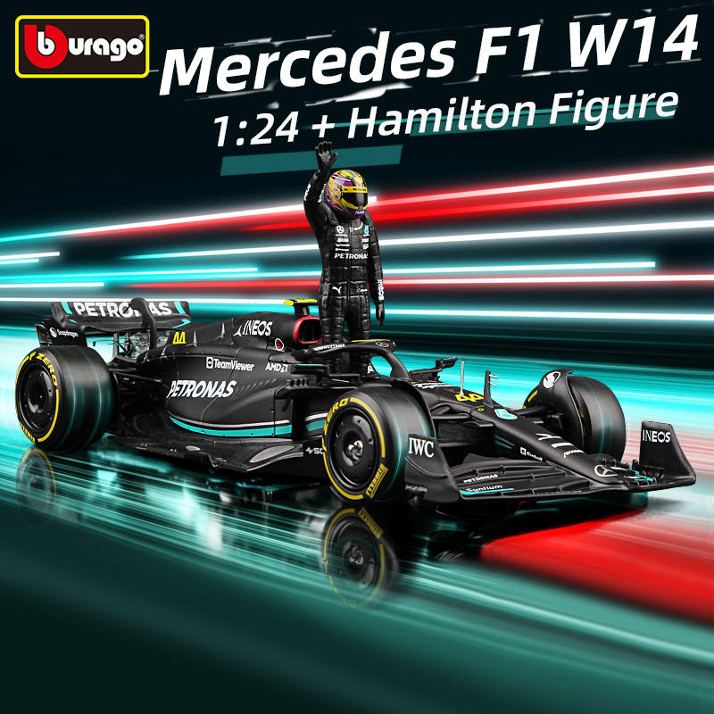 1:24 Mercedes-AMG 2023 W14 Lewis Hamilton #44- Figure