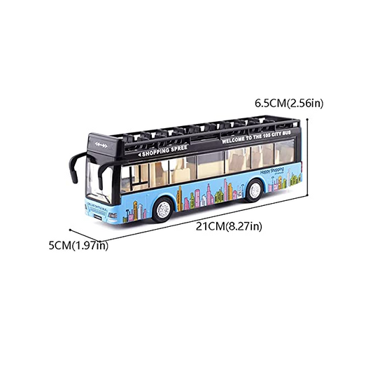 Diecast Metal Alloy London Bus With Light & Music - Open Door Collection Toy