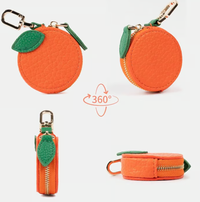 Cute Strawberry & Lemon Mini Coin Purse Charm-Jewelry & Earbuds – Lightweight Gift for Women, Teens & Kawaii Lovers