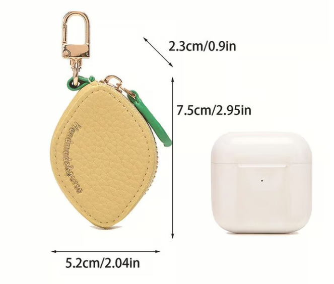 Cute Strawberry & Lemon Mini Coin Purse Charm-Jewelry & Earbuds – Lightweight Gift for Women, Teens & Kawaii Lovers