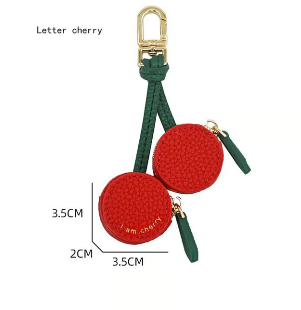 Cute Strawberry & Lemon Mini Coin Purse Charm-Jewelry & Earbuds – Lightweight Gift for Women, Teens & Kawaii Lovers