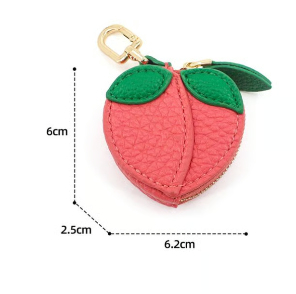 Cute Strawberry & Lemon Mini Coin Purse Charm-Jewelry & Earbuds – Lightweight Gift for Women, Teens & Kawaii Lovers
