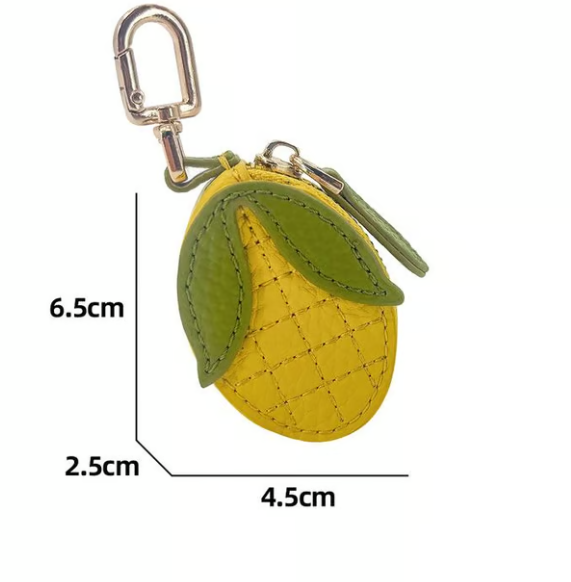 Cute Strawberry & Lemon Mini Coin Purse Charm-Jewelry & Earbuds – Lightweight Gift for Women, Teens & Kawaii Lovers