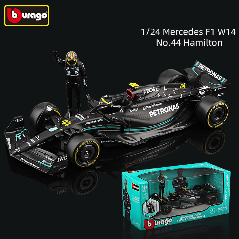 1:24 Mercedes-AMG 2023 W14 Lewis Hamilton #44- Figure