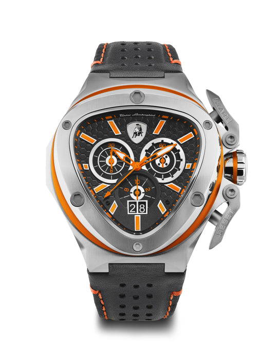 Tonino Lamborghini Spyder Quartz  Black Dial Analog Watch For Gents -  TL9XB-SS