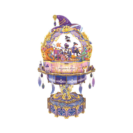 3D Creative Musical Puzzle DIY Rotating Music Box Kit (Magician’s Show)