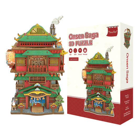 3D Puzzle Box Miniature DIY Desktop Storage Kit (Onsen Saga)