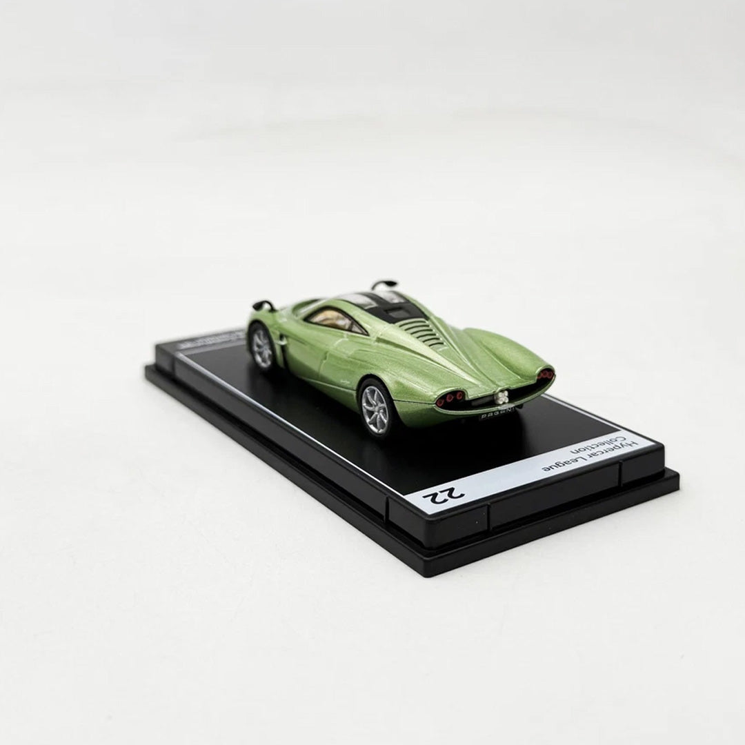 PosterCars 1:64 Pagani Huayra Codalunga – Green – Acrylic Box | Hypercar League Collection #22