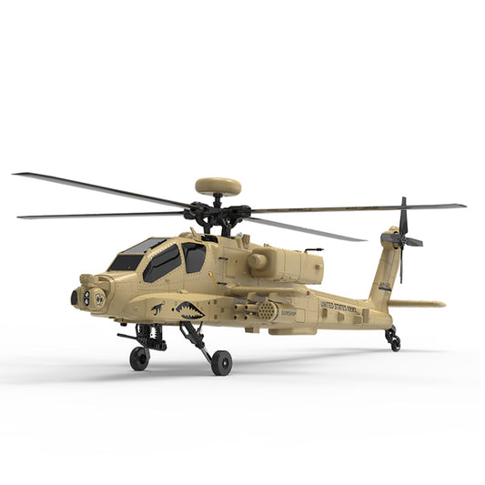 WOLFBUSH YUXIANG F11-N AH64 Apache 1/32 Scale RC Helicopter Model  - 2.4G 6CH Coaxial Dual Rotor 6G/3D with Optical Flow Altitude Hold (RTF Version/Desert Yellow)
