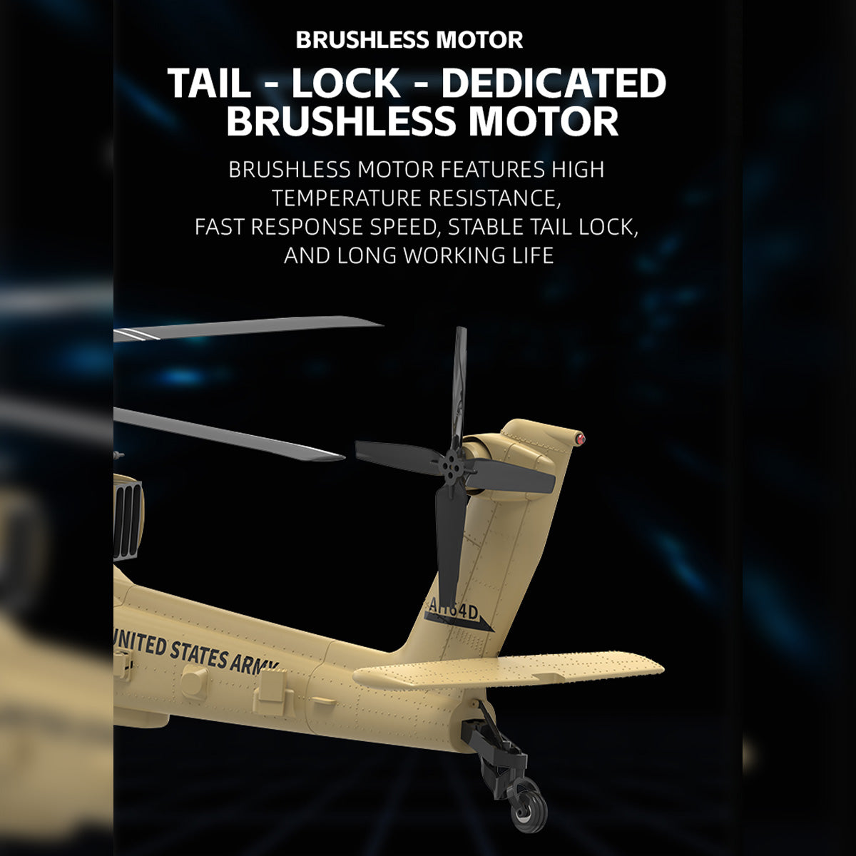 WOLFBUSH YUXIANG F11-N AH64 Apache 1/32 Scale RC Helicopter Model  - 2.4G 6CH Coaxial Dual Rotor 6G/3D with Optical Flow Altitude Hold (RTF Version/Desert Yellow)