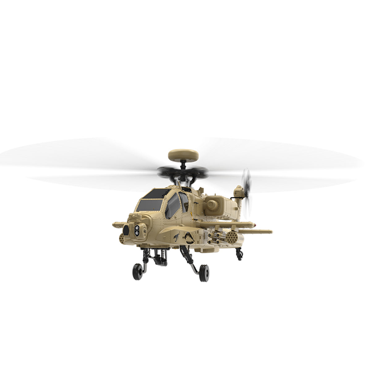 WOLFBUSH YUXIANG F11-N AH64 Apache 1/32 Scale RC Helicopter Model  - 2.4G 6CH Coaxial Dual Rotor 6G/3D with Optical Flow Altitude Hold (RTF Version/Desert Yellow)