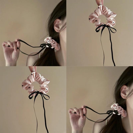 Playful pink Bow Scrunchie