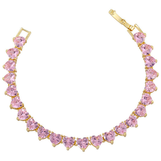 Bold Heart Pink Bracelet