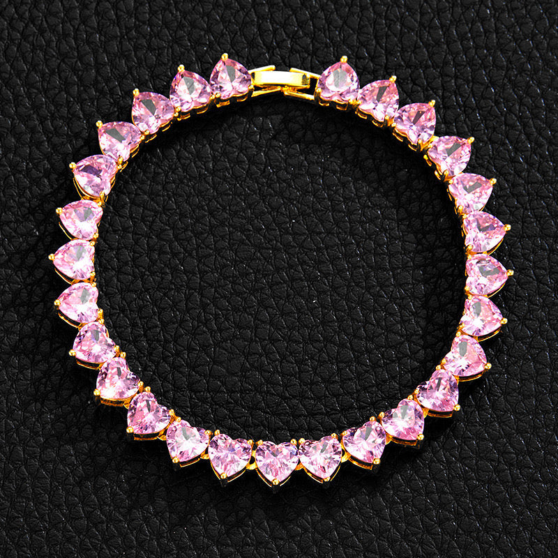 Bold Heart Pink Bracelet