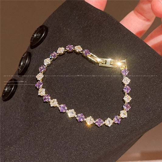 Amethyst Halo Bracelet