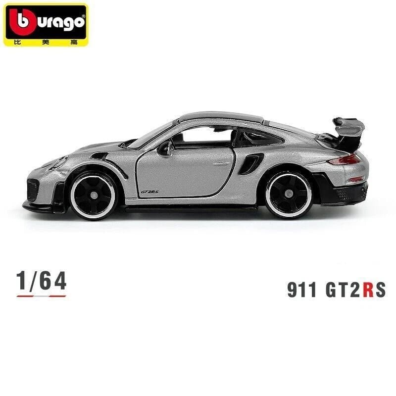 Official Bburago Porsche 911 GT2 RS Grey - 1 : 64 Diecast Scale Model