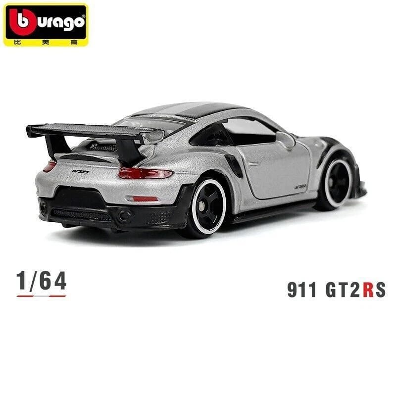 Official Bburago Porsche 911 GT2 RS Grey - 1 : 64 Diecast Scale Model