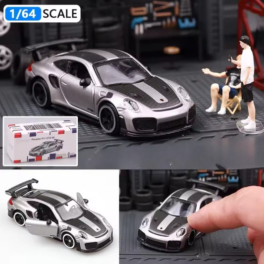 Official Bburago Porsche 911 GT2 RS Grey - 1 : 64 Diecast Scale Model
