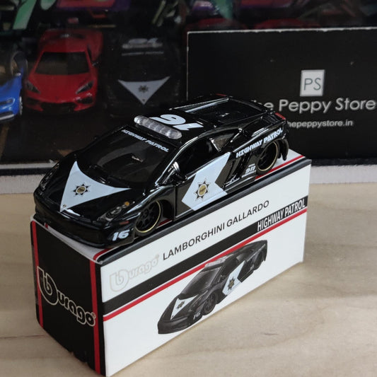 Official Bburago 93 Lamborghini Gallardo Highway Patrol - 1 : 64 Diecast Scale Model
