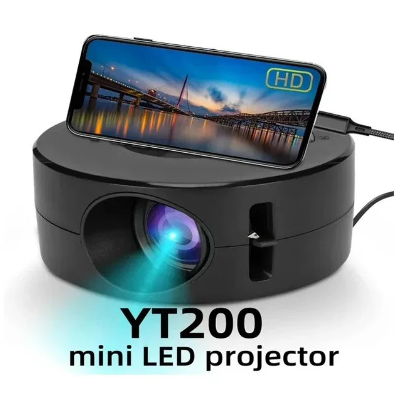 YT200 Smart Projector Auto Focus Android LED HD Projector Supports Decoding 1080P Videos Home Cinema Outdoor Portable