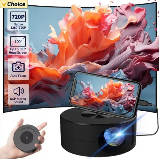 YT200 Smart Projector Auto Focus Android LED HD Projector Supports Decoding 1080P Videos Home Cinema Outdoor Portable
