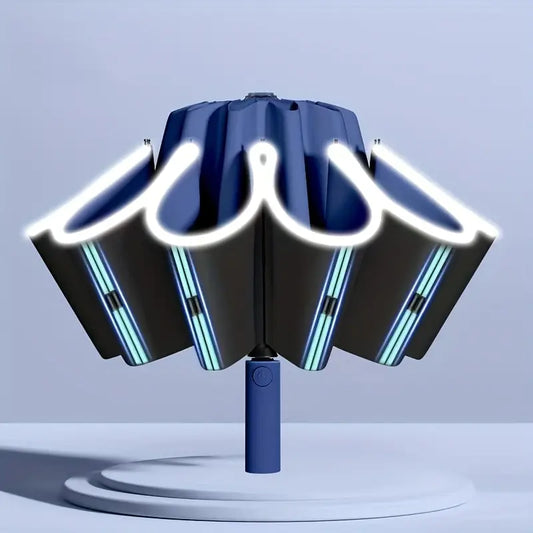 Premium Reverse Auto Umbrella with Double Skeleton & Night Reflector
