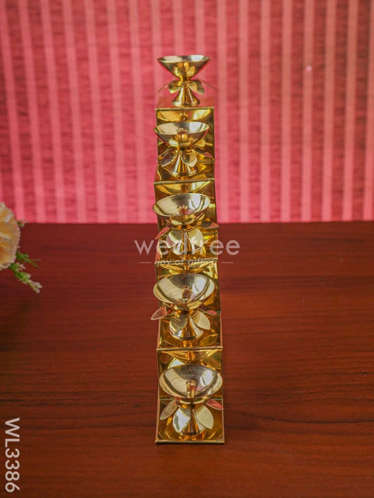 Brass 5 Step Diya Stand Wall Hanging