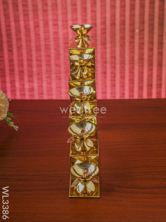 Brass 5 Step Diya Stand Wall Hanging