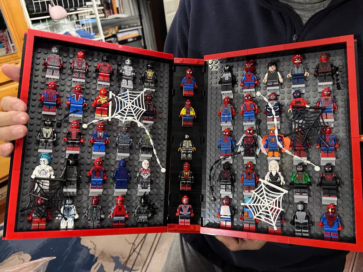 MOC Custom Spiderman Collections Book With Spiderman Minifigures Building Block Toy Set