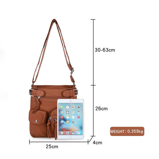 Multi-Pocket Crossbody Bag Soft Shoulder Purse Bag