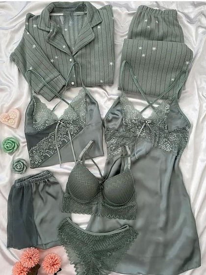 Fancy Night Suit & Bra Penty Set Combo for Women's